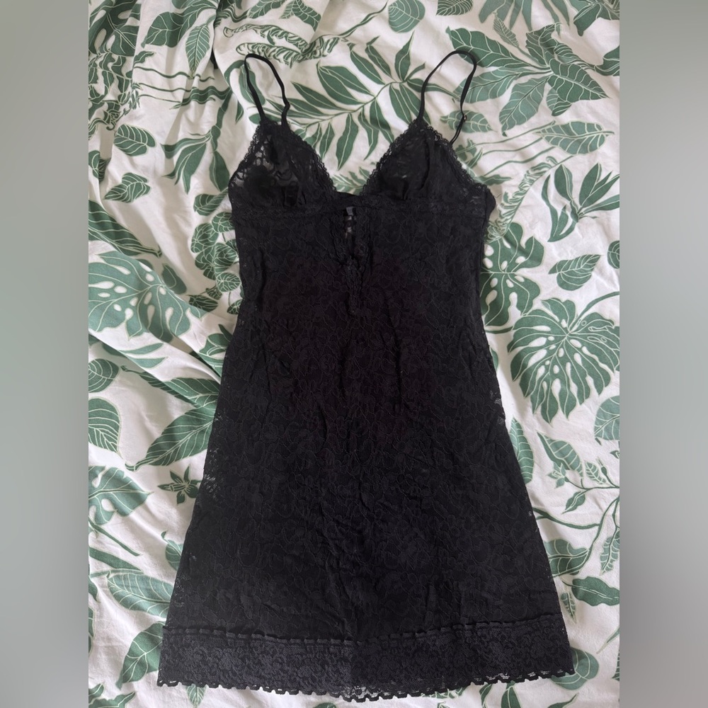 Black Lace Slip Dress